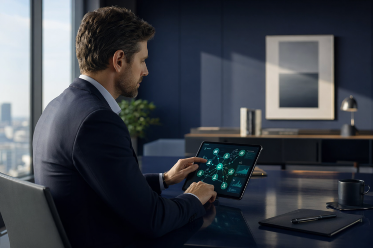 agentes inteligentes empresariales impulsando productividad con dashboards y flujos de automatización